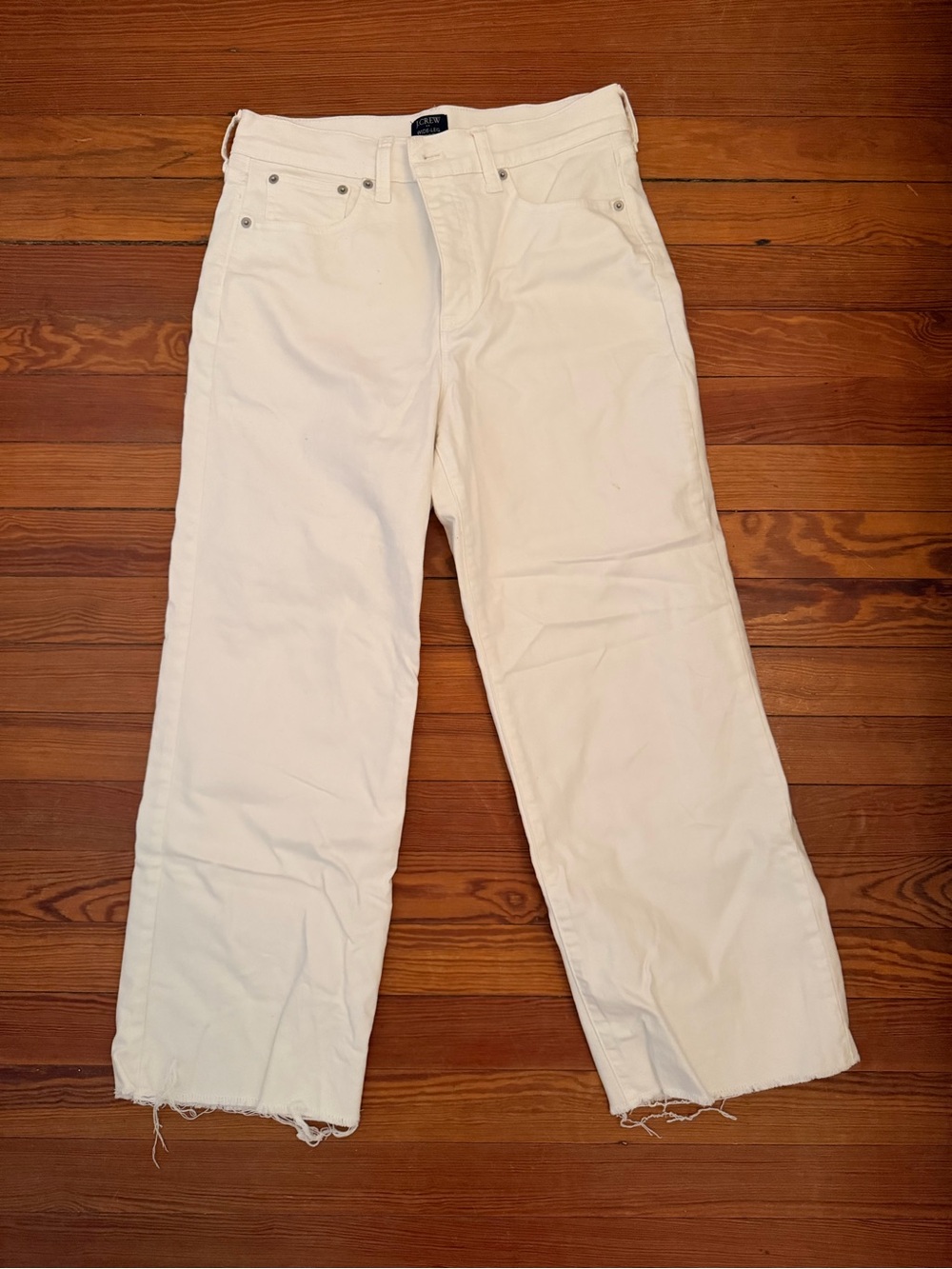J. Crew Wide Leg White Jeans